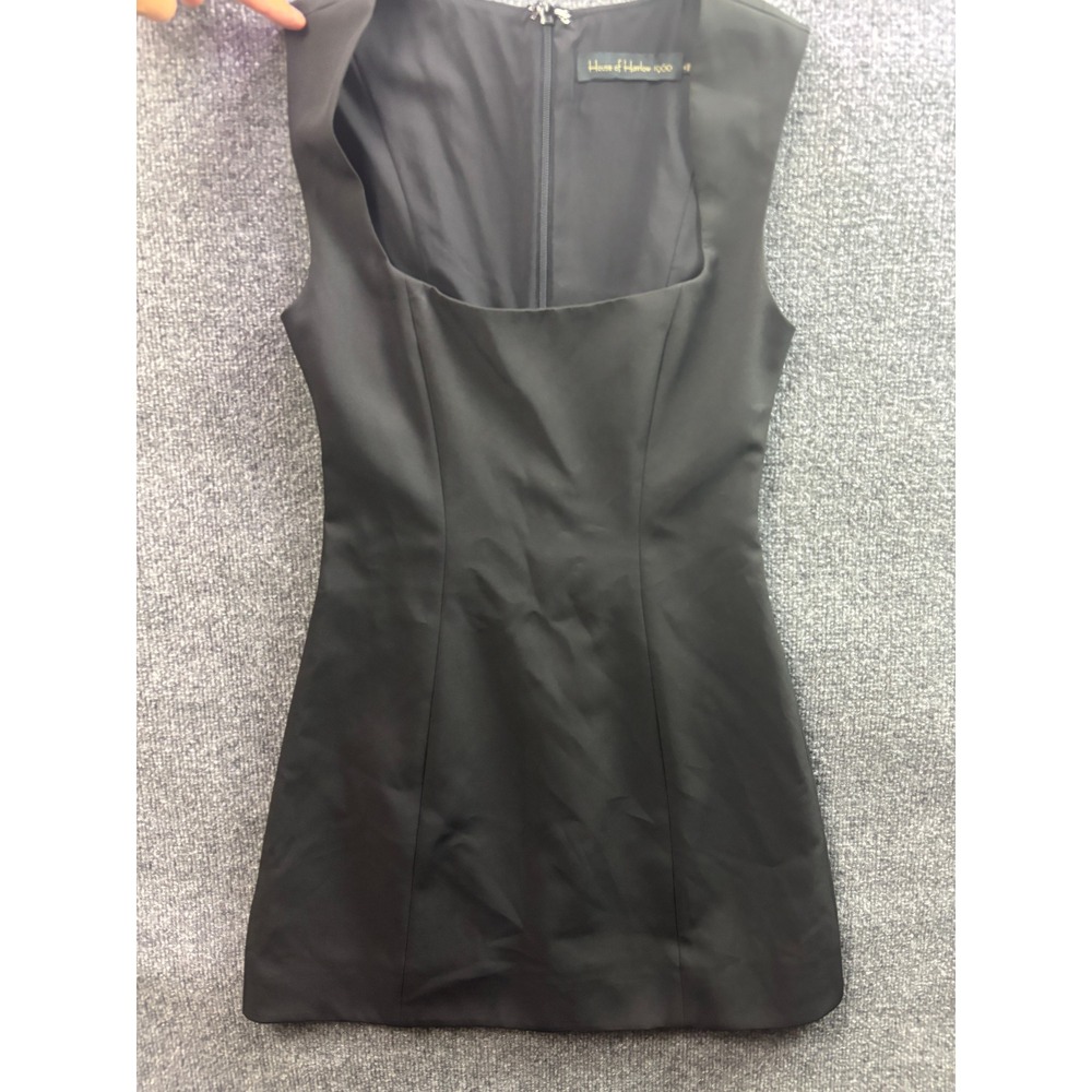 House of Harlow 1960 Mini Dress Women XS Black Square Neck Sleeveless Bodycon